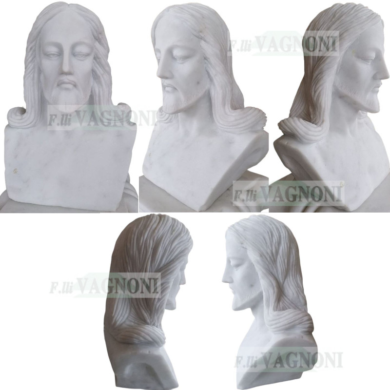 OUTLET BUSTO TESTA CRISTO SACRO CUORE IN MARMO